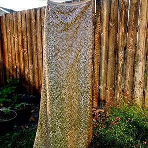 Rose gold sequin maxi skirt